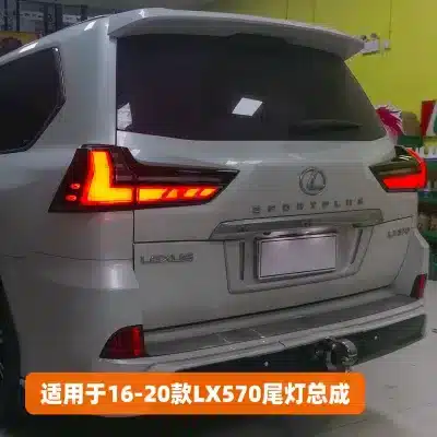 Full LED Tail Light Assembly Pair for 2016-2021 Lexus LX570, Red Housing Sequential Streamer Rear Lamps Full LED Tail Light Assembly Pair for 2016-2021 Lexus LX570, Red Housing Sequential Streamer Rear Lamps