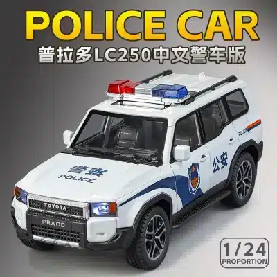 1/24 Scale Toyota Prado LC250 Die-Cast Police Car Model, Alloy Off-Road Toy with Sound & Light 1/24 Scale Toyota Prado LC250 Die-Cast Police Car Model, Alloy Off-Road Toy with Sound & Light