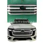 LED Front Bumper Radiator Middle Grille Silver Gray for Toyota Land Cruiser LC300 2022-2024