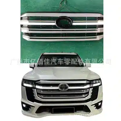 LED Front Bumper Radiator Middle Grille Silver Gray for Toyota Land Cruiser LC300 2022-2024 LED Front Bumper Radiator Middle Grille Silver Gray for Toyota Land Cruiser LC300 2022-2024