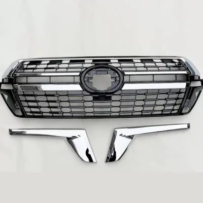 Front Bumper Grille Mesh Assembly for 2012-2021 Toyota Land Cruiser LC200, Metal Finish Front Bumper Grille Mesh Assembly for 2012-2021 Toyota Land Cruiser LC200, Metal Finish