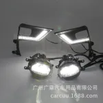 Front Fog Light Kit with LED Bulbs for 2018 Toyota Prado FJ150, 6000K White Driving Lamps, IP67 Waterproof