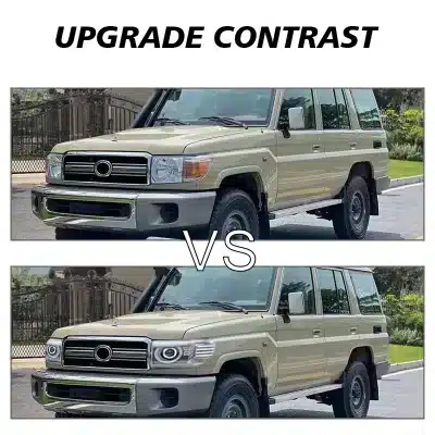 LED Headlight Assembly with Sequential Flow Turn Signals for Toyota Land Cruiser LC76 2006-2023, ABS Housing LED Headlight Assembly with Sequential Flow Turn Signals for Toyota Land Cruiser LC76 2006-2023, ABS Housing
