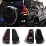 LED Taillight Assembly Smoked for 2002-2009 Lexus GX470 & Toyota Land Cruiser Prado J120, Sequential Turn Signal