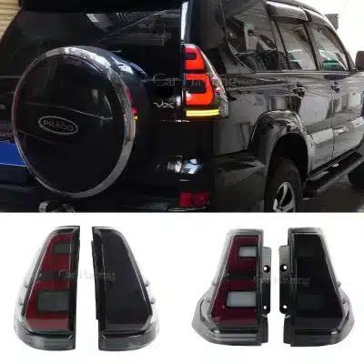 LED Taillight Assembly Smoked for 2002-2009 Lexus GX470 & Toyota Land Cruiser Prado J120, Sequential Turn Signal