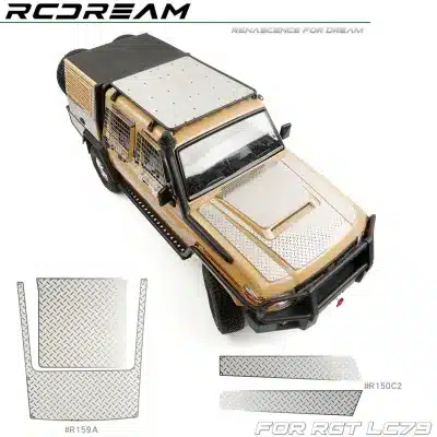 Rcdream RC LC79 Metal Hood Anti-Slip Plate & Roof Rack Base Set for 1/10 RGT RC Crawler Rcdream RC LC79 Metal Hood Anti-Slip Plate & Roof Rack Base Set for 1/10 RGT RC Crawler