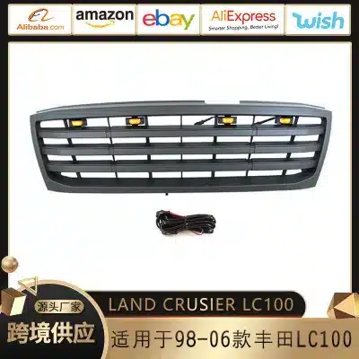 Front Bumper Radiator Grille Replacement for 1998-2006 Toyota Land Cruiser LC100 FJ100 FJ105