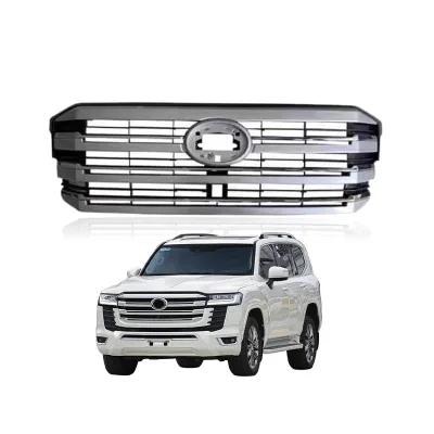 Front Radiator Grille Silver Finish Assembly for 2022-2025 Toyota Land Cruiser LC300, Original Style Replacement Front Radiator Grille Silver Finish Assembly for 2022-2025 Toyota Land Cruiser LC300, Original Style Replacement