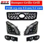 TRD Style Front Grille Matte Black Replacement for 2003-2009 Toyota Land Cruiser Prado LC120 FJ120