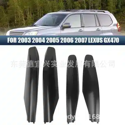 Roof Rack Luggage Rail End Cap Cover Shell Replacement for 2007 Lexus GX470, Black, 4-Piece Set