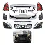Full Body Kit Facelift Replacement for Toyota Land Cruiser Prado LC120 FJ120 2003-2009, TRD Style Front & Rear Bumper with LED Lighting