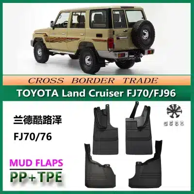 Mud Flaps Guard Set for Toyota Land Cruiser FJ70 FJ75 FJ76 LC70 1984-2023, Black PP+TPE Splash Guards Mud Flaps Guard Set for Toyota Land Cruiser FJ70 FJ75 FJ76 LC70 1984-2023, Black PP+TPE Splash Guards