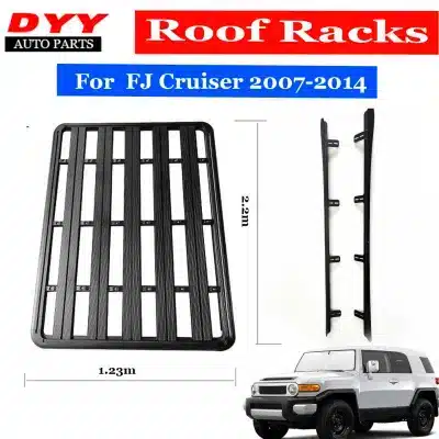 Aluminum Alloy Roof Rack Platform Frame Cargo Carrier for Toyota FJ Cruiser 2004-2017, Blade Style Flat Top Luggage Carrier Aluminum Alloy Roof Rack Platform Frame Cargo Carrier for Toyota FJ Cruiser 2004-2017, Blade Style Flat Top Luggage Carrier