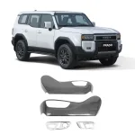 Seat Side Adjustment Frame Cover Trim Anti-Kick Plate for 2024 Toyota Prado LC250, Carbon Fiber Style ABS