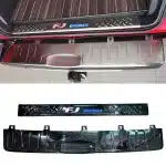 LED Door Sill Guard and Rear Bumper Protector Plate for 2007-2021 Toyota FJ Cruiser, Aluminum Alloy Silver Finish