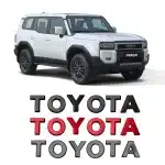 Matte Black Front Grille Letter Emblem Sticker for 2024 Toyota Prado LC250, ABS Exterior Decorative Badge