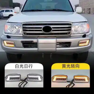 LED Daytime Running Lights With Turn Signal Fog Lamp Assembly for 1998-2008 Toyota Land Cruiser LC100 UZJ100 FZJ100 LED Daytime Running Lights With Turn Signal Fog Lamp Assembly for 1998-2008 Toyota Land Cruiser LC100 UZJ100 FZJ100