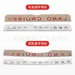 Gloss Black LAND CRUISER Hood and Trunk Lettering Emblem Set for Toyota Land Cruiser LC300, 3D ABS Adhesive Badge