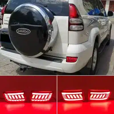 LED Rear Bumper Reflector Lights for Toyota Prado LC120 2003-2009 Rear Fog Lamp with Dynamic Turn Signal and Strobe Brake LED Rear Bumper Reflector Lights for Toyota Prado LC120 2003-2009 Rear Fog Lamp with Dynamic Turn Signal and Strobe Brake