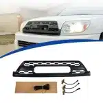 Front Upper Grille TRD Style with Amber LED Lights for 2003-2005 Toyota 4Runner, ABS Plastic