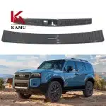 Rear Bumper Guard Protector Carbon Fiber Style for 2024-2025 Toyota Prado LC250, ABS Outer Sill Plate Cover