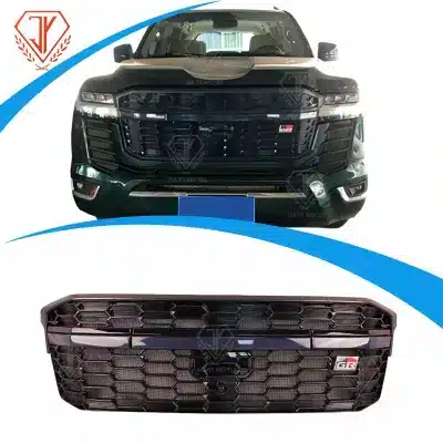 GR Style LED Front Grille with Light-Through Design for 2022 Toyota Land Cruiser LC300, ABS Black