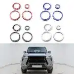 Silver Engine Start Button & AC Volume Knob Decorative Ring Trim for 2024-2026 Lexus GX550 GX550h, ABS 1PC
