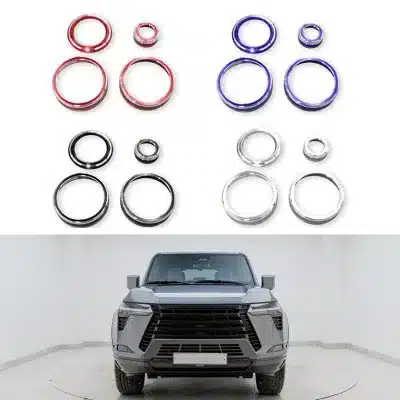 Silver Engine Start Button & AC Volume Knob Decorative Ring Trim for 2024-2026 Lexus GX550 GX550h, ABS 1PC Silver Engine Start Button & AC Volume Knob Decorative Ring Trim for 2024-2026 Lexus GX550 GX550h, ABS 1PC