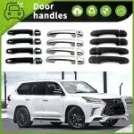 Gloss Black Exterior Door Handle Cover Trim for Lexus LX570 LX450 GX460 GX400, ABS Protective Decorative Stickers Set