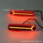 LED Rear Bumper Reflector Brake Lights for 1998-2007 Toyota Land Cruiser 100 LC100 & Lexus LX470, Smoked Black Housing