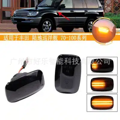 LED Dynamic Sequential Side Marker Fender Lights for Toyota Land Cruiser 70 80 100 Series, Hilux, Lexus LX470, FJ Cruiser, SMOKE/CLEAR Lens