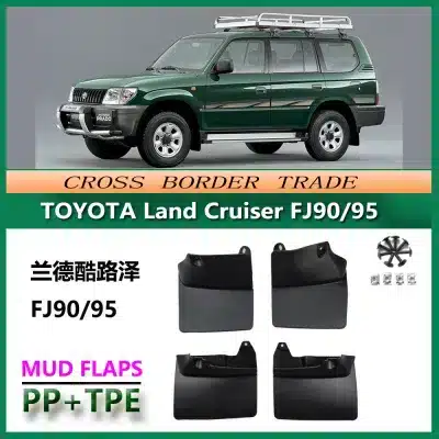 Front & Rear Mudguards Splash Guards Set for 1995-2003 Toyota Prado FJ90 LC95 J90 Series, 4D Model, 4pcs Black Front & Rear Mudguards Splash Guards Set for 1995-2003 Toyota Prado FJ90 LC95 J90 Series, 4D Model, 4pcs Black