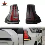 LED Smoked Tail Lights Assembly for 2010-2021 Toyota Land Cruiser Prado & Lexus GX460 GX400, Rear Brake Lamps Replacement
