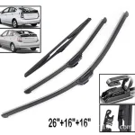 3pc Front & Rear Windshield Wiper Blade Set for Toyota Prius 30 Series (26″+16″+16″) Boneless Beam Blades