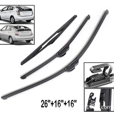 3pc Front & Rear Windshield Wiper Blade Set for Toyota Prius 30 Series (26″+16″+16″) Boneless Beam Blades 3pc Front & Rear Windshield Wiper Blade Set for Toyota Prius 30 Series (26″+16″+16″) Boneless Beam Blades