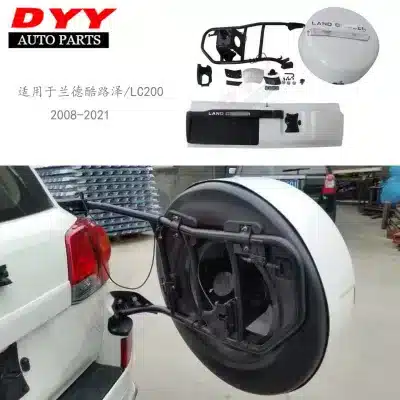 Rear Spare Tire Bracket Assembly Carrier Replacement for 2008-2021 Toyota Land Cruiser LC200 J200, Aluminum Alloy Rear Spare Tire Bracket Assembly Carrier Replacement for 2008-2021 Toyota Land Cruiser LC200 J200, Aluminum Alloy