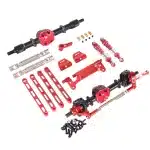 Full Metal Front and Rear Axle Assembly Upgrade Kit for MN82 LC79 MN78 1/12 RC Crawler, Silver Bridge