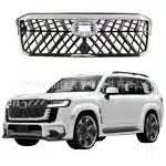 Front Radiator Grille TRD Style Black & Silver for 2022-2024 Toyota Land Cruiser LC300