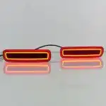 LED Rear Bumper Reflector Lights Harpoon Style for 1998-2007 Toyota Land Cruiser LC100 Lexus LX470, Black Housing