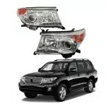 LED Front Headlight Assembly Pair for 2012-2014 Toyota Land Cruiser LC200 GRJ200, OE 81185-60F20 81145-60F20