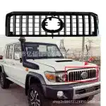 Front Radiator Grille Middle Mesh for Toyota Land Cruiser 70 Series LC76 LC79 2007-2021, Big Ben Style PP Black