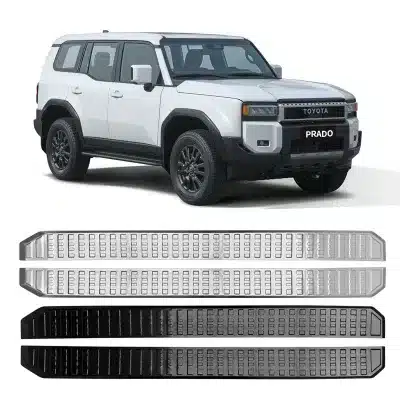Stainless Steel Side Step Pedal Cover Trim for 2024 Toyota Prado LC250, Snowflake Silver Door Sill Guard, 2PCS Stainless Steel Side Step Pedal Cover Trim for 2024 Toyota Prado LC250, Snowflake Silver Door Sill Guard, 2PCS