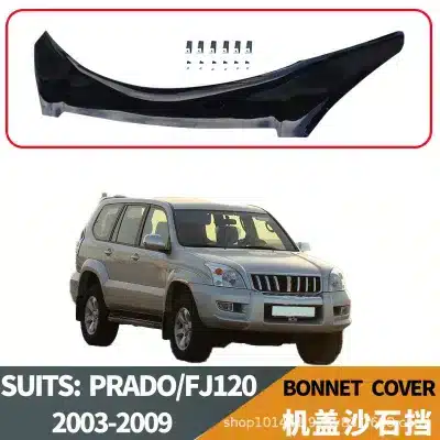 Hood Bug Deflector Sand and Gravel Guard for 2003-2009 Toyota Prado FJ120 LC120, Tinted Acrylic Hood Bug Deflector Sand and Gravel Guard for 2003-2009 Toyota Prado FJ120 LC120, Tinted Acrylic