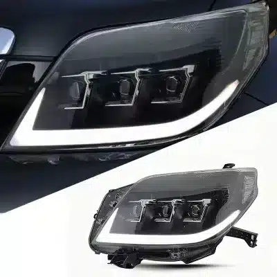 Full LED Headlight Assembly with DRL and Sequential Turn Signal for 2010-2013 Toyota Prado LC150, Triple-Eye Style Full LED Headlight Assembly with DRL and Sequential Turn Signal for 2010-2013 Toyota Prado LC150, Triple-Eye Style