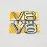 Rear Tailgate V8 Emblem Silver Chrome Logo Badge Replacement for Toyota Land Cruiser LC100 4700 and Lexus LX470