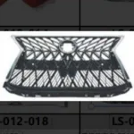 Front Bumper Upper Grille Replacement for Lexus LX570 2012-2015, Premium ABS Chrome/Black Mesh