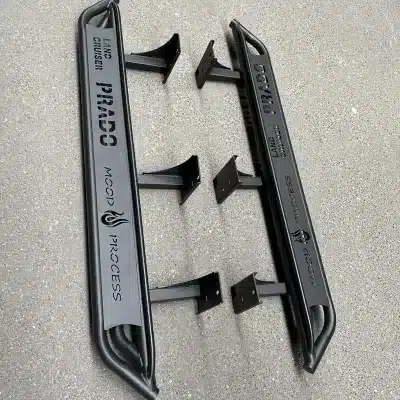 Manganese Steel Road Side Steps Running Boards for 2010-2022 Toyota Land Cruiser Prado LC150, Three-Tube Off-Road Protection Guard Manganese Steel Road Side Steps Running Boards for 2010-2022 Toyota Land Cruiser Prado LC150, Three-Tube Off-Road Protection Guard