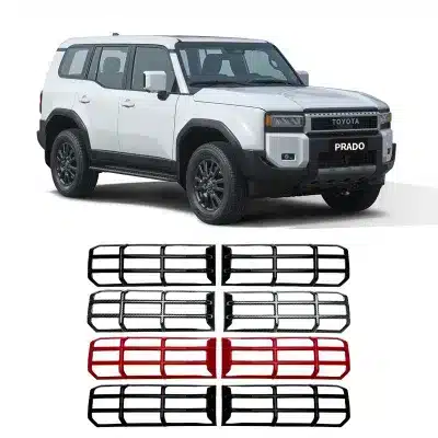 Matte Red Headlight Cover Trim Bezels for 2024-2025 Toyota Land Cruiser 250 Prado LC250, Protective Frame Decoration Matte Red Headlight Cover Trim Bezels for 2024-2025 Toyota Land Cruiser 250 Prado LC250, Protective Frame Decoration