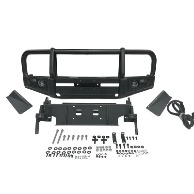 Off-Road Front Bumper Competition Bull Bar for Toyota Hilux Vigo, Revo, LC76, LC79, Matte Black Steel