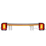 LED Full-Width Through-Tail Light for 2024-2025 Toyota Prado LC250, Rear Brake Running Turn Signal Lamp Assembly